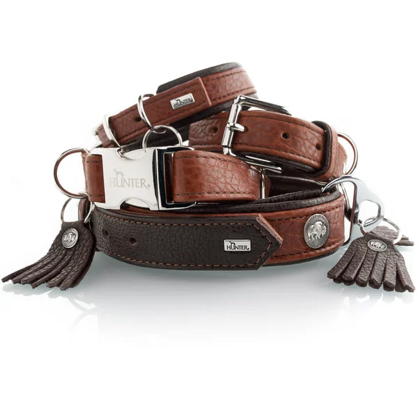 Hunter Cody 45 Mørkebrun Cognac hundehalsbånd - 33-39 cm